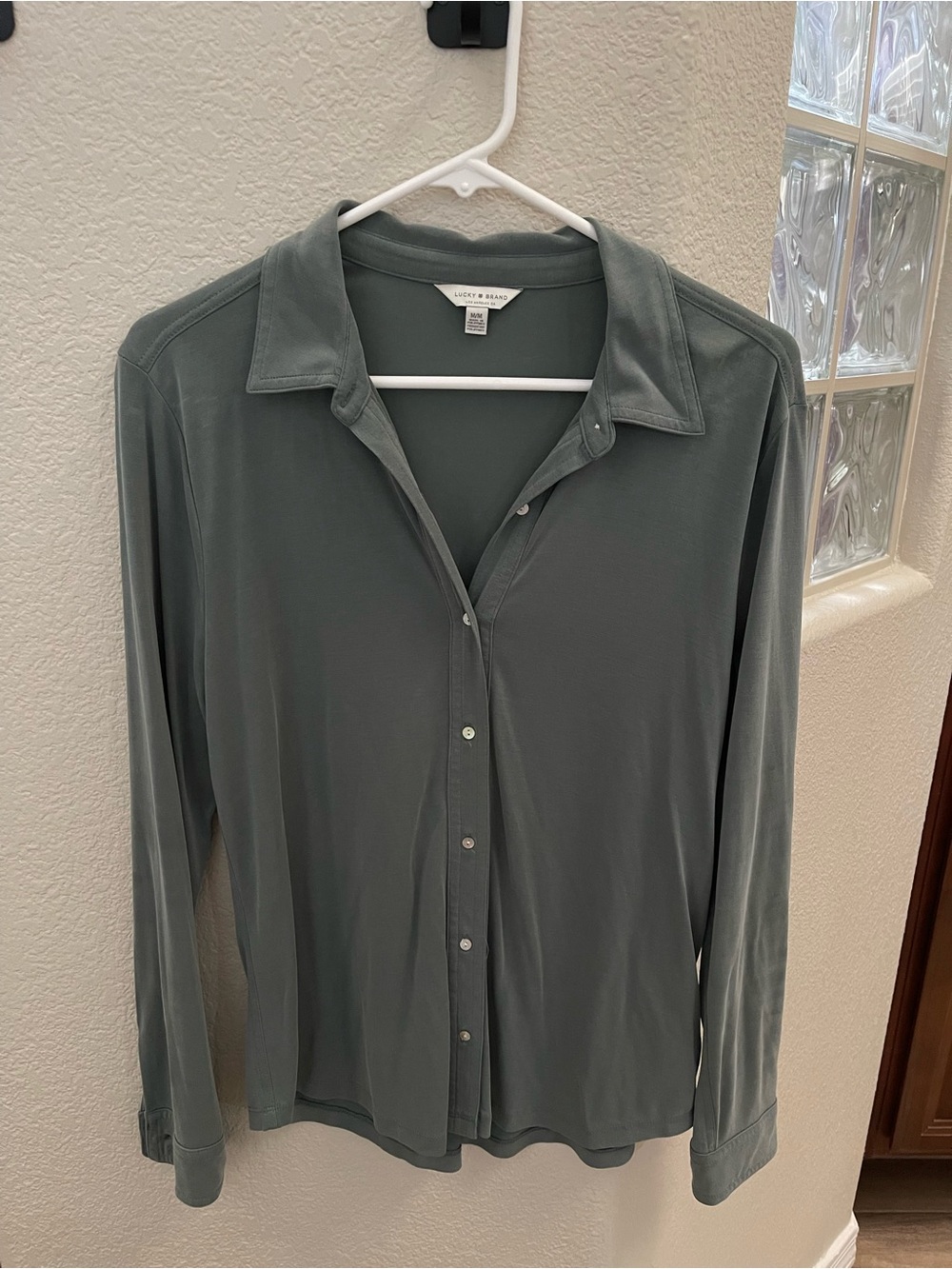 Lucky Brand Long-Sleeve Button Front Shirt - Slate Green